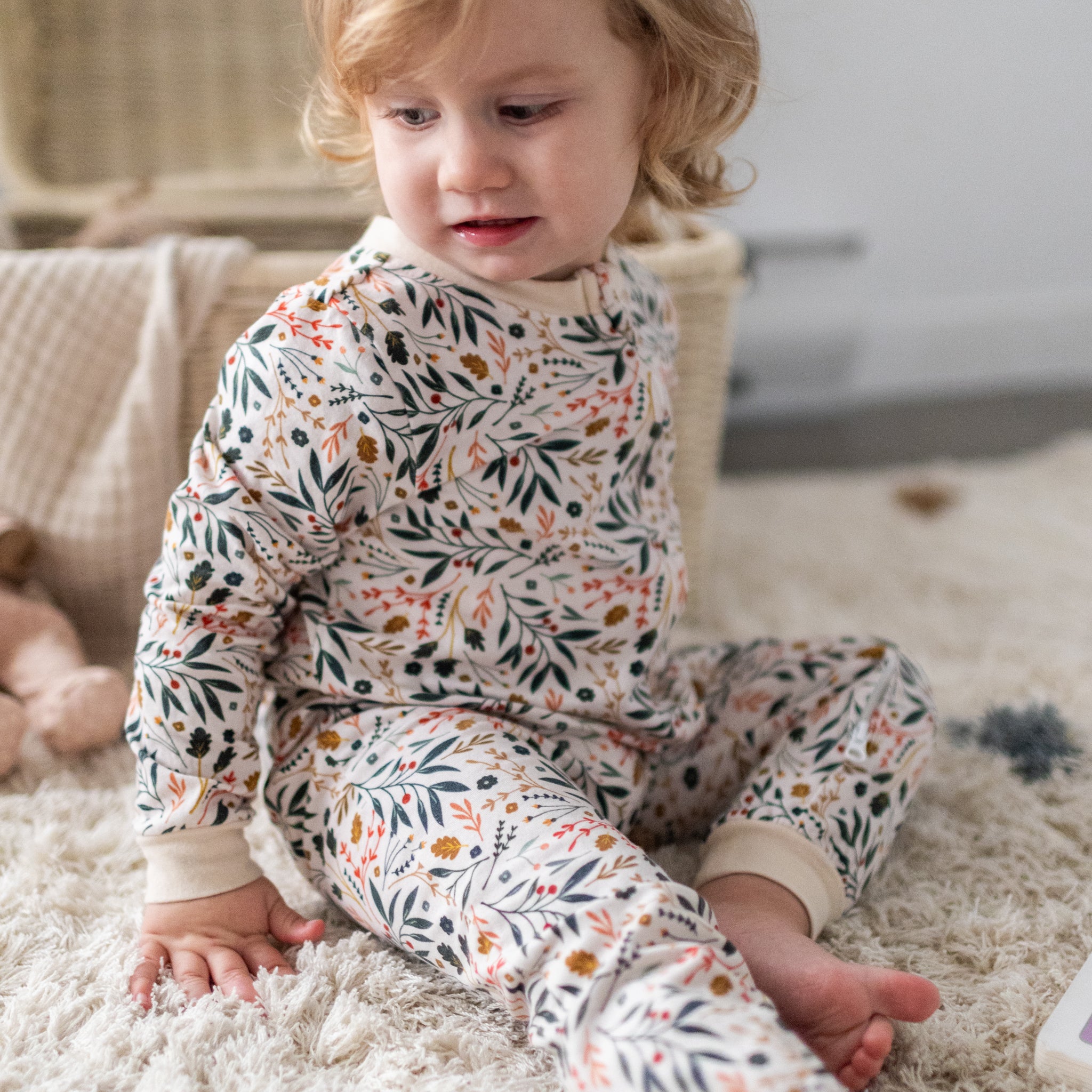 Baby one-piece pajamas - Floral